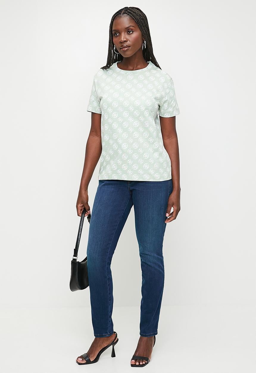 GUESS - Noémie 4g short sleeve T-shirt - 4g circle sparkle green aop	