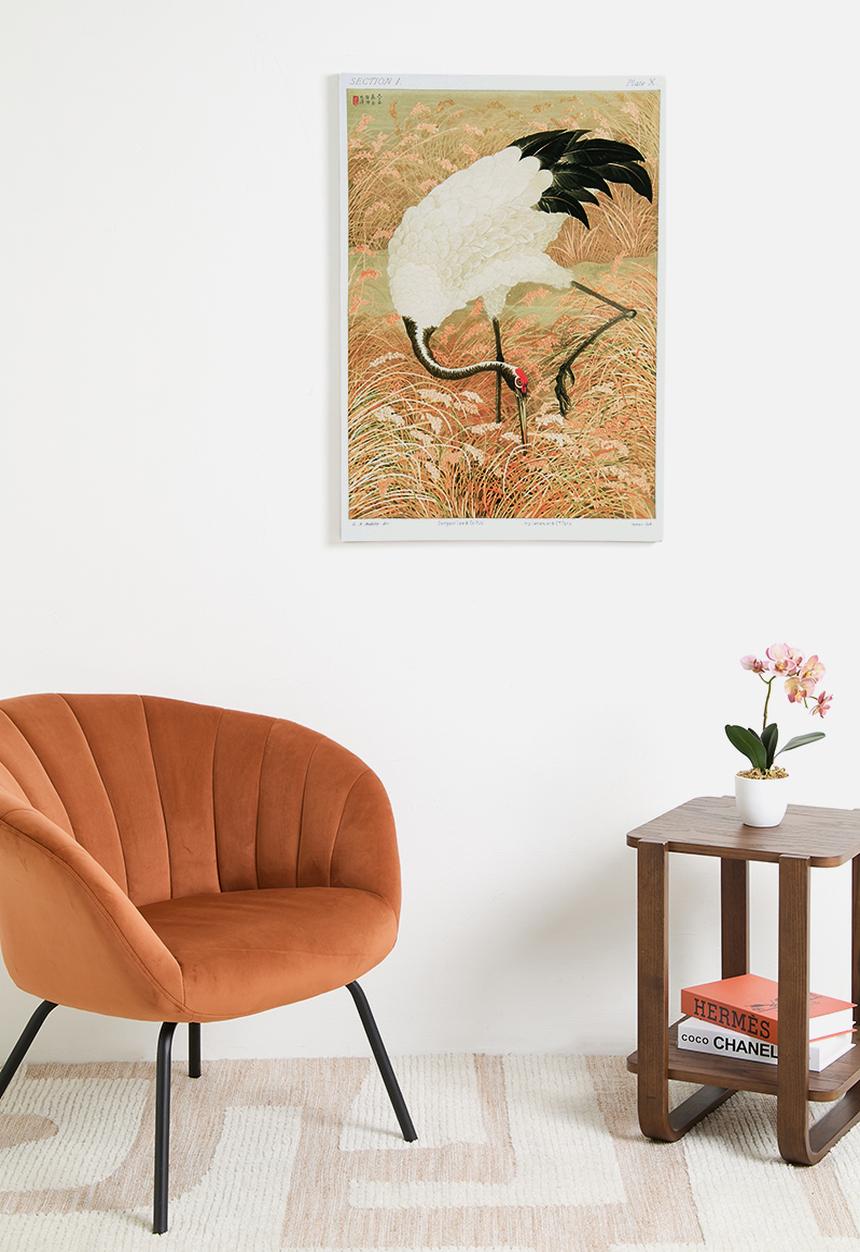 MJ Design Studio - Sarus Crane In Rice Field Canvas Wall Art