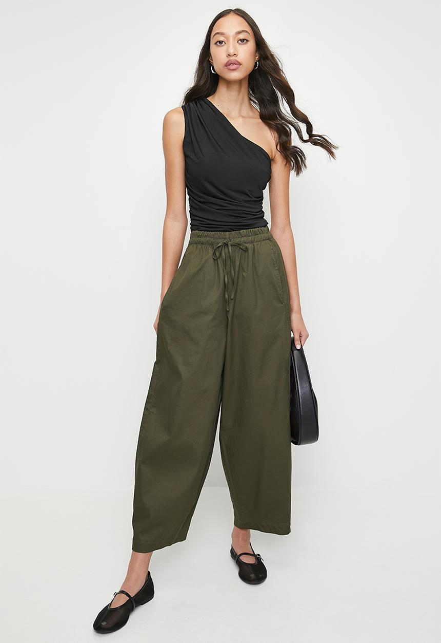 Superbalist - Barrel wide leg trouser - green