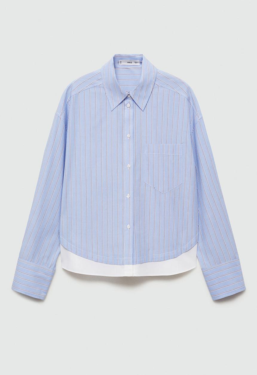 MANGO - Shirt Double -  Light Pastel Blue