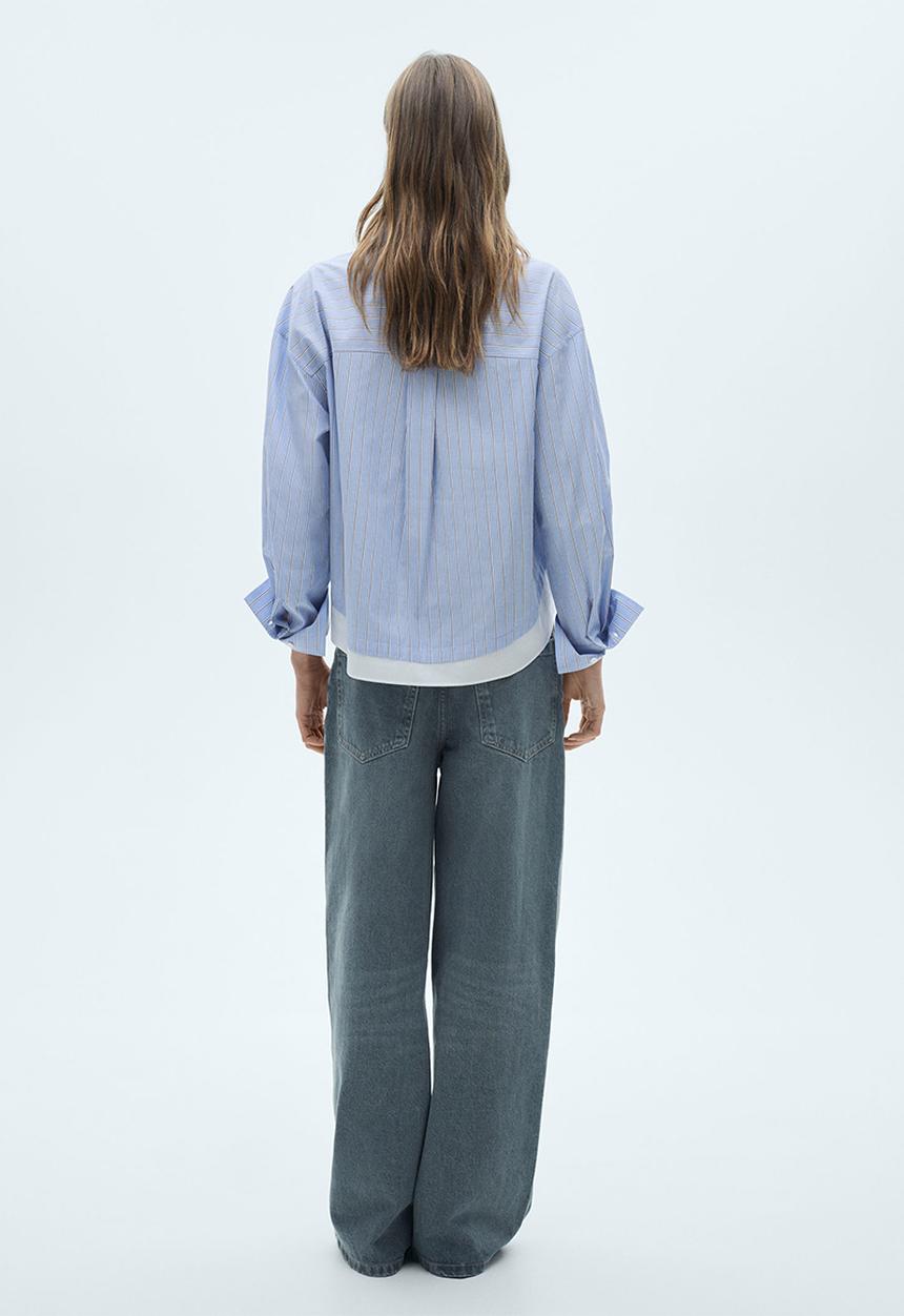 MANGO - Shirt Double -  Light Pastel Blue