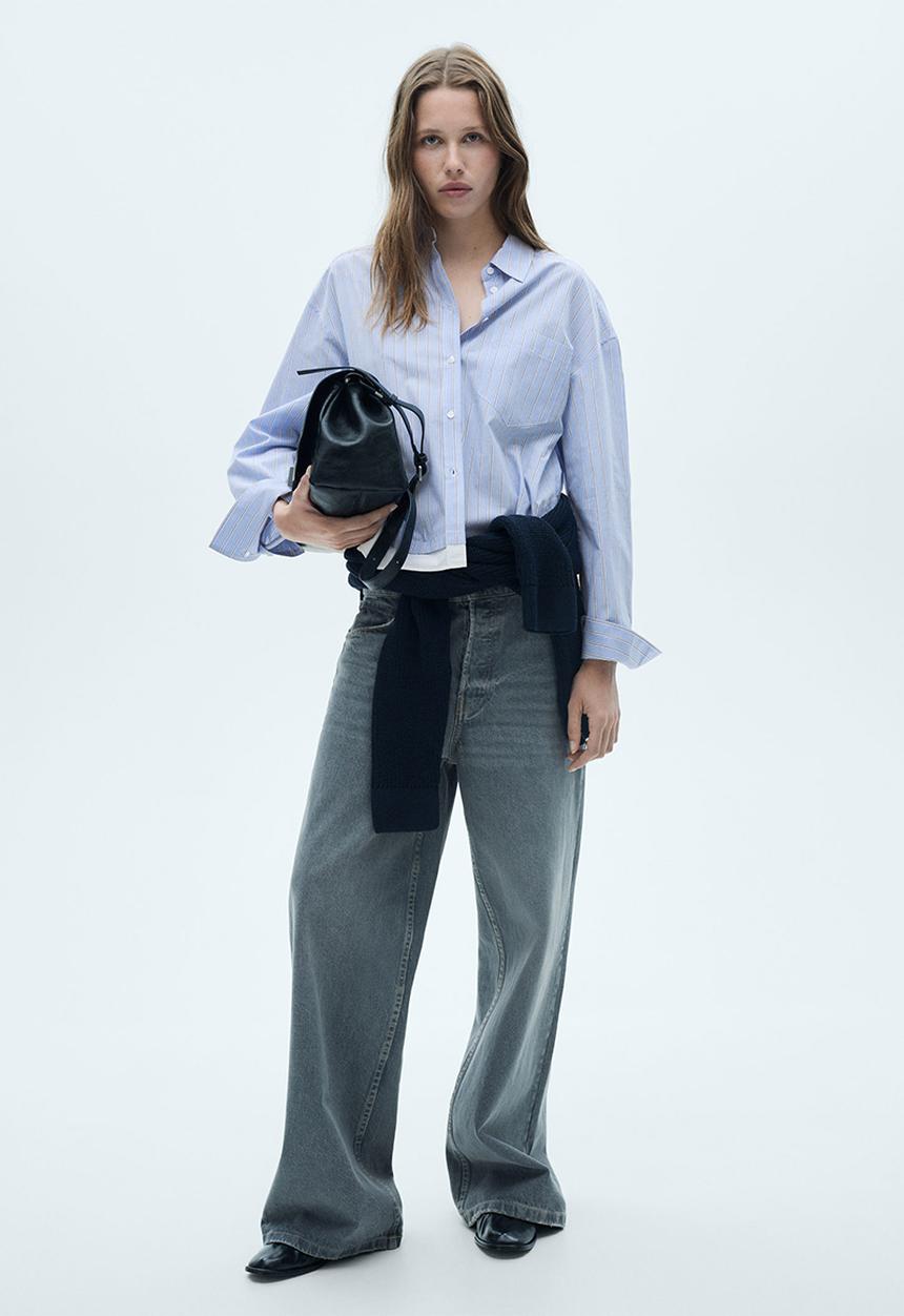 MANGO - Shirt Double -  Light Pastel Blue