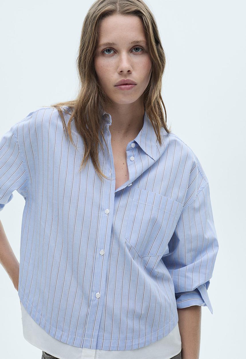 MANGO - Shirt Double -  Light Pastel Blue