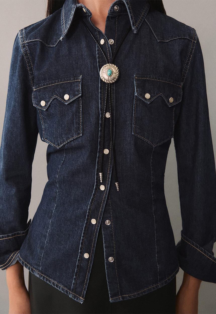 MANGO - Shirt Rodeo -  Open Blue