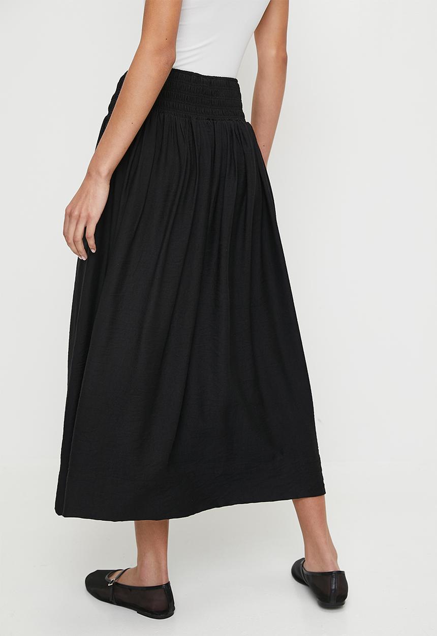 Superbalist - Capri linen full skirt - black