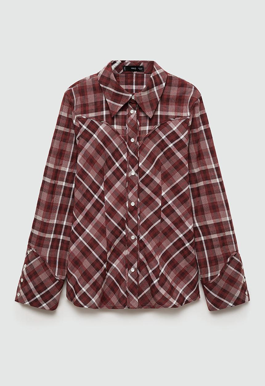 MANGO - Shirt Tejas -  Dark Red