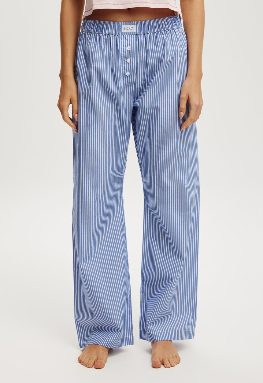 Cotton On - Boyfriend Boxer Pant - Blue/White Stripe