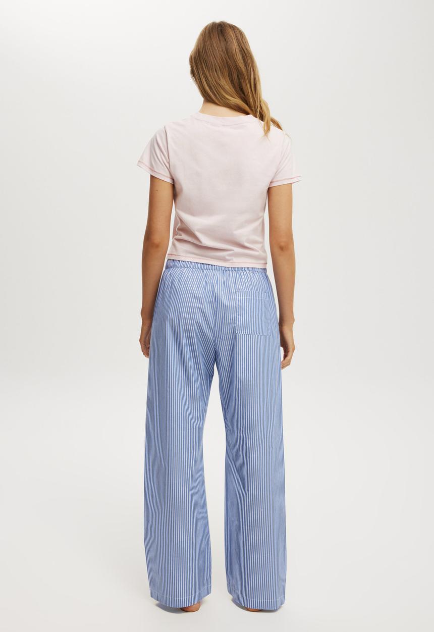 Cotton On - Boyfriend Boxer Pant - Blue/White Stripe