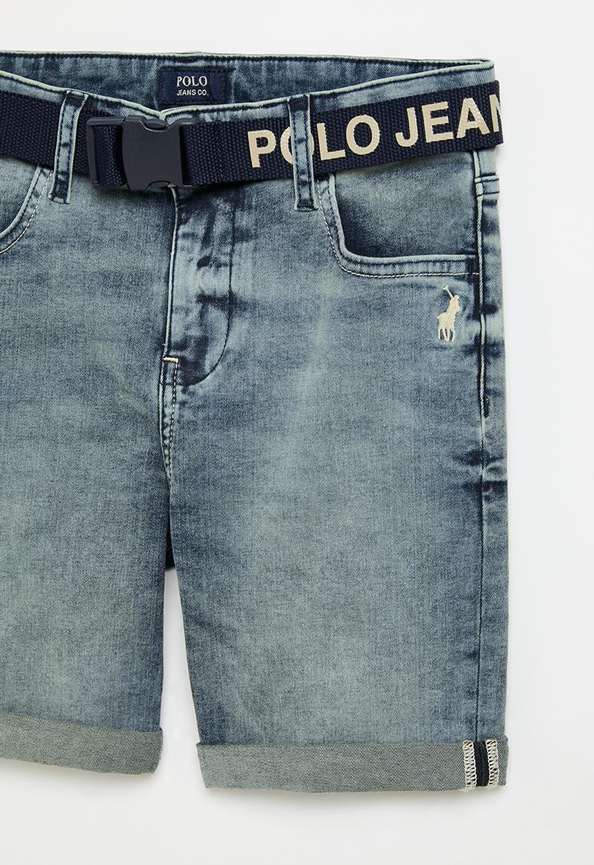 POLO - Boys jake belted denim short - medium wash