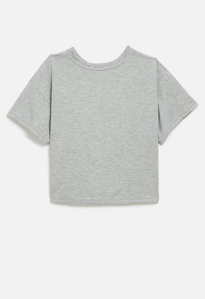 Converse - Cnvg tie front gfx boxy T-shirt - dk grey heather