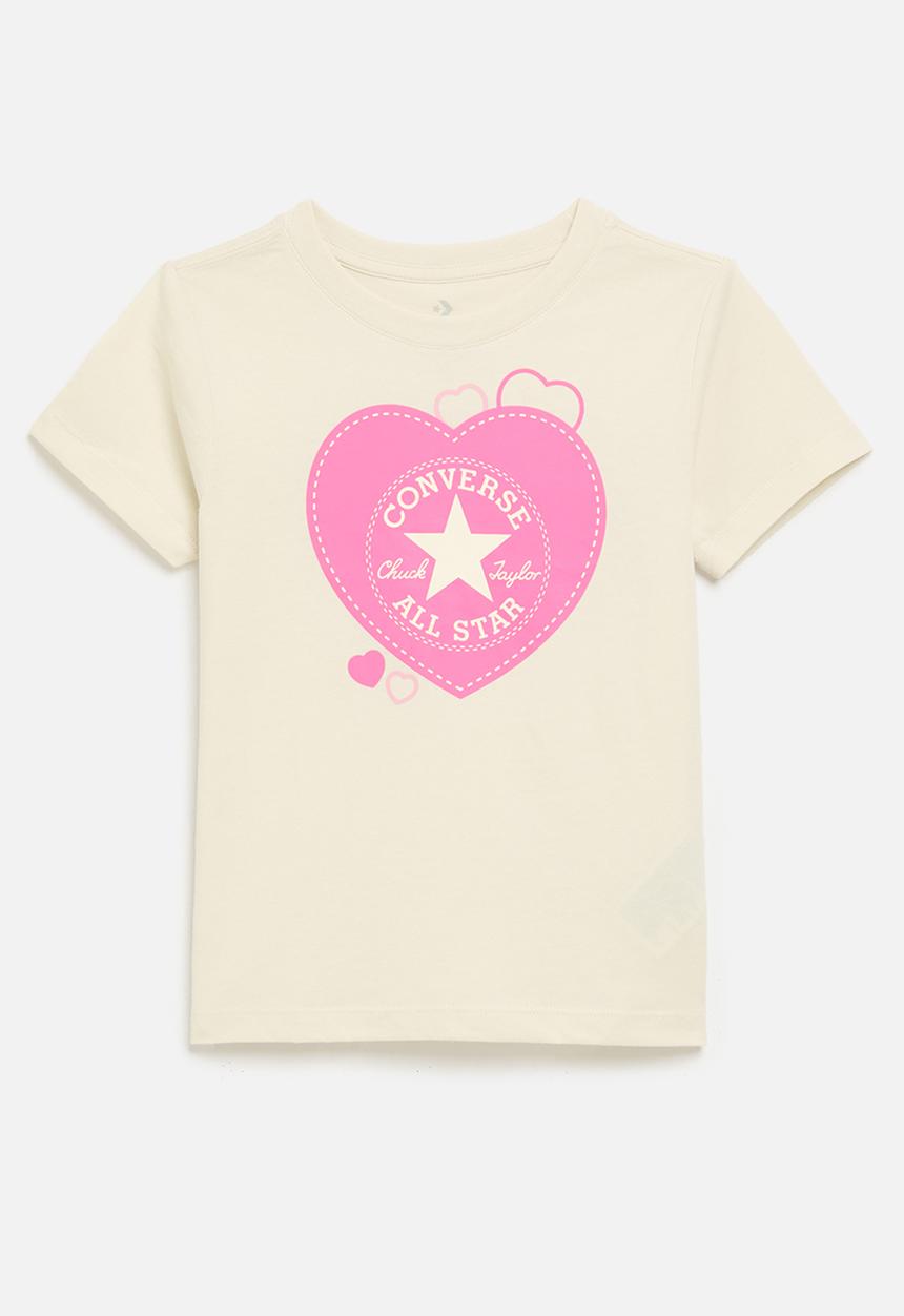 Converse - Cnvg short sleeve heart graphic tee - converse natural ivory