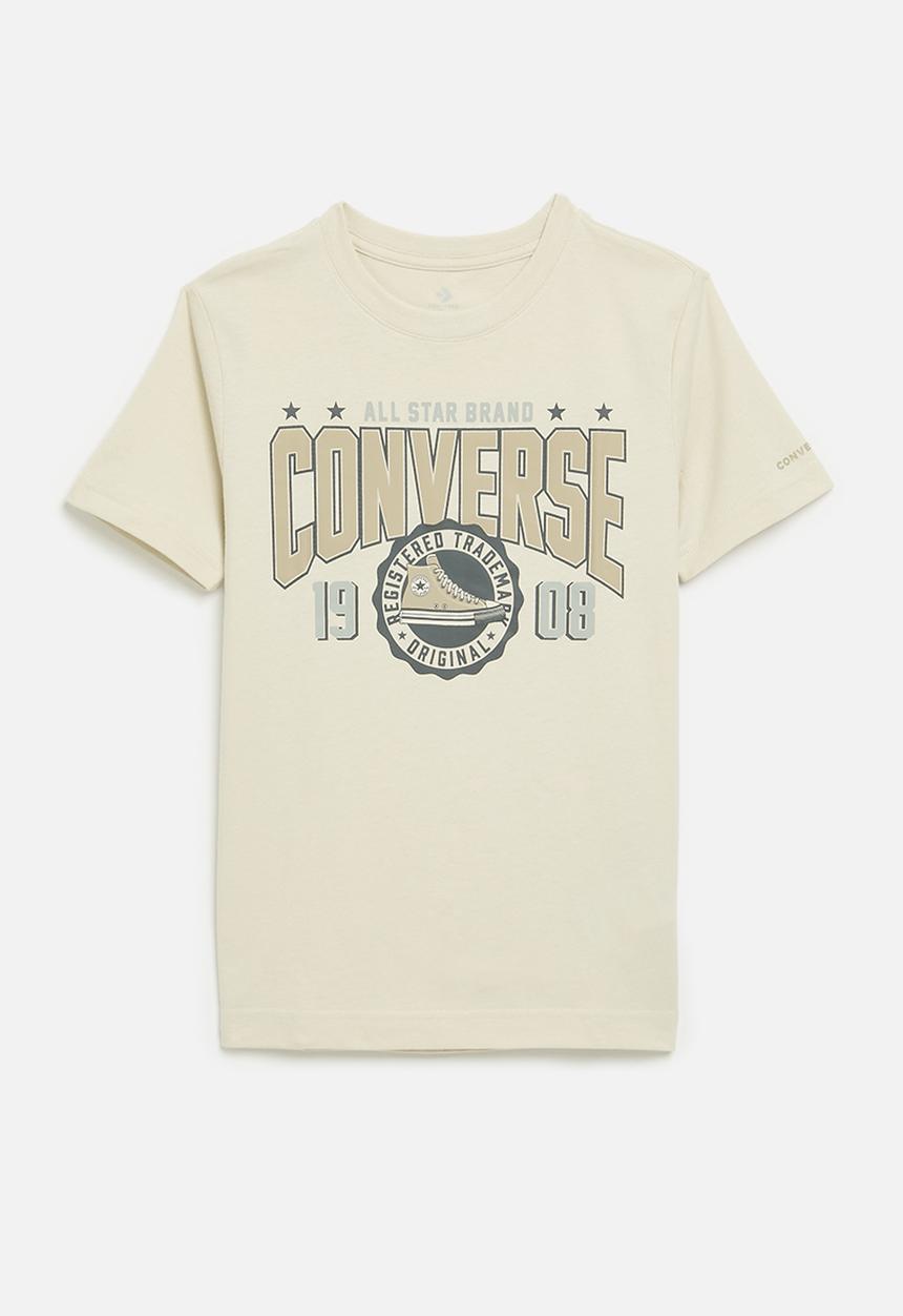 Converse - Cnvb collegiate crest short sleeve tee - converse natural ivory