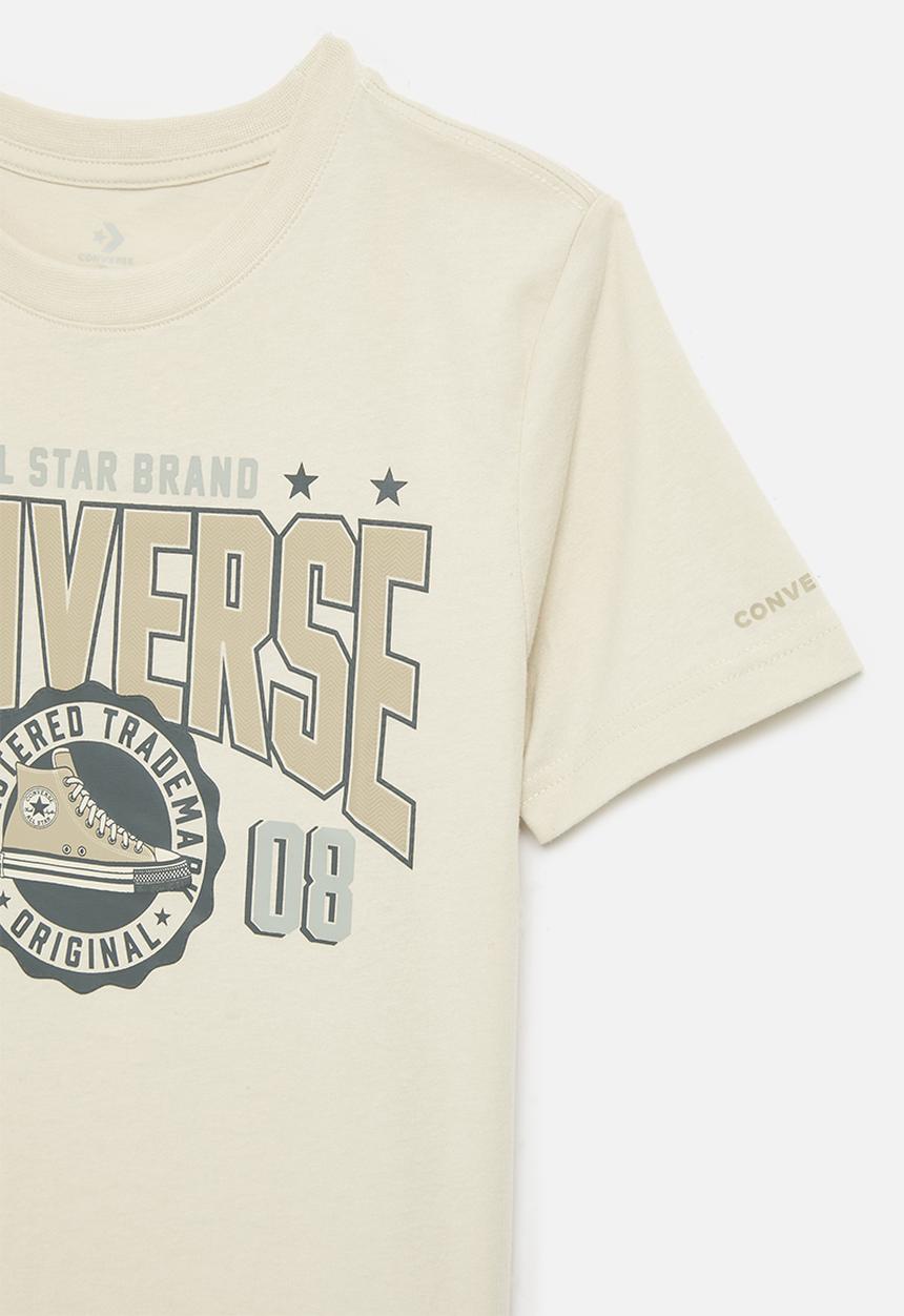 Converse - Cnvb collegiate crest short sleeve tee - converse natural ivory