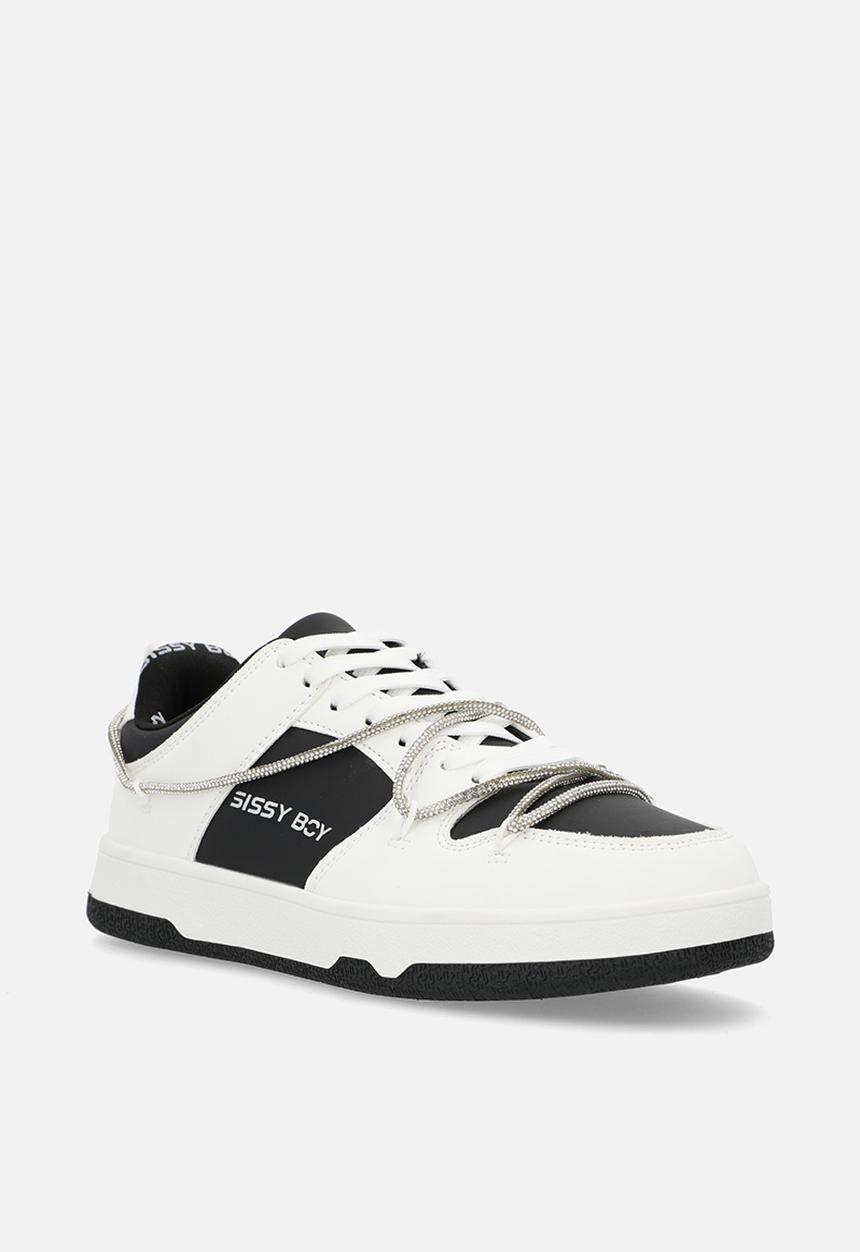 SISSY BOY - Colourblock sneaker with diamante trim - white/black