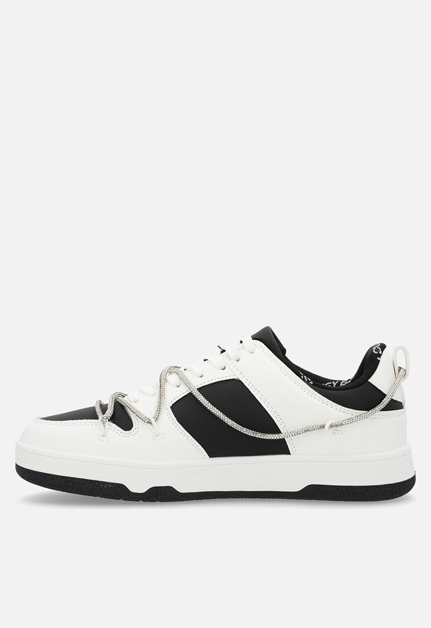 SISSY BOY - Colourblock sneaker with diamante trim - white/black