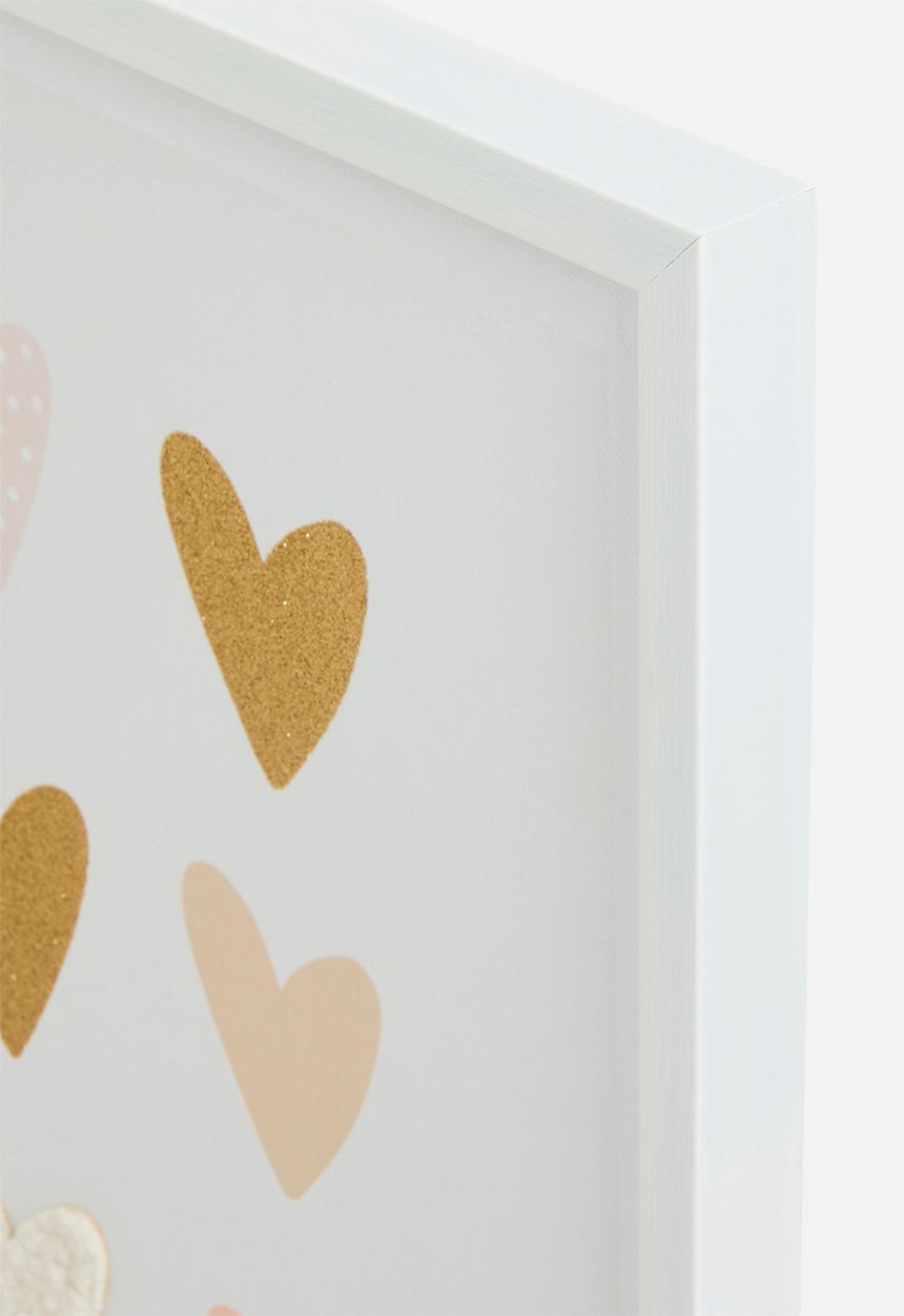 Sixth Floor - Hearts framed canvas with 3d objects - multi
