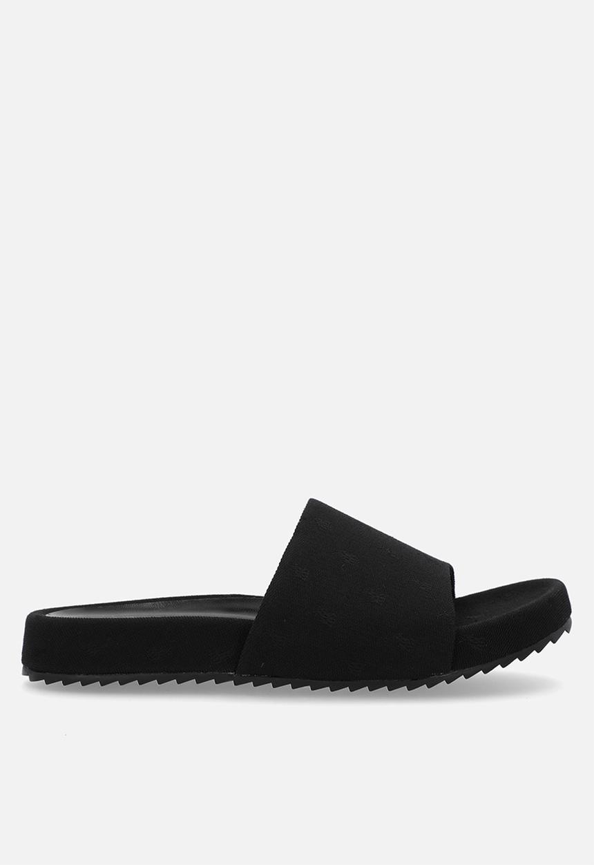 POLO - Jacquard pony pool slide - black