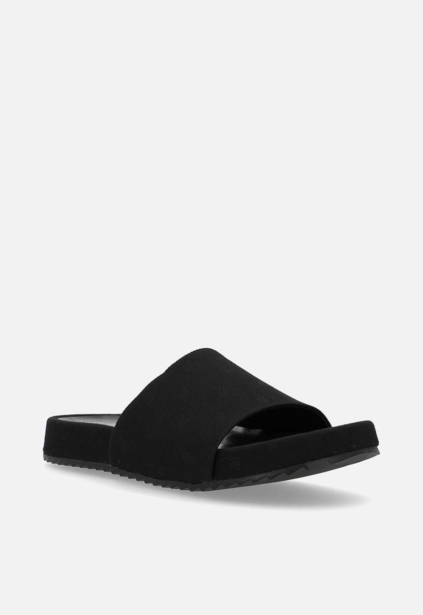 POLO - Jacquard pony pool slide - black