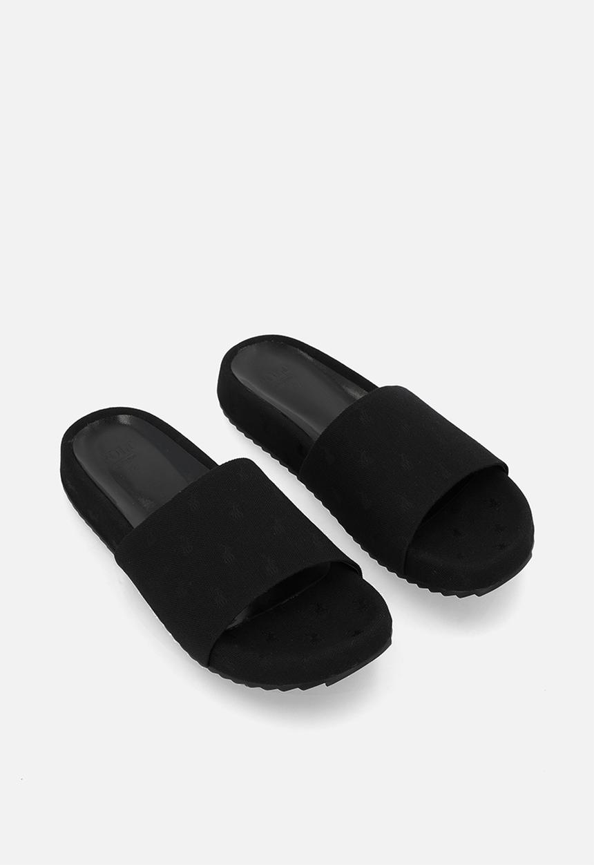 POLO - Jacquard pony pool slide - black