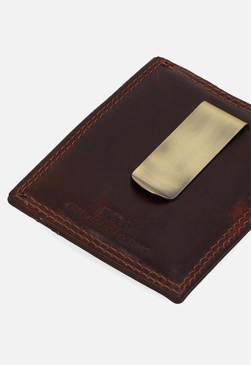 POLO - Small money cliip - brown
