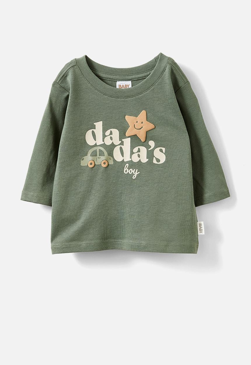 Cotton On - Jamie long sleeve tee - swag green/dada s boy