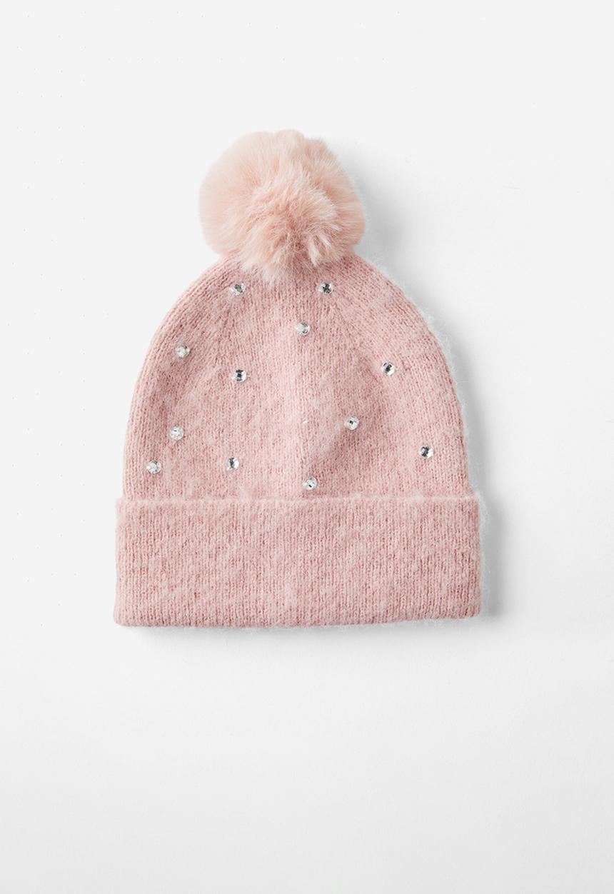 Cotton On - Winter rib knit beanie - zephyr/diamontes