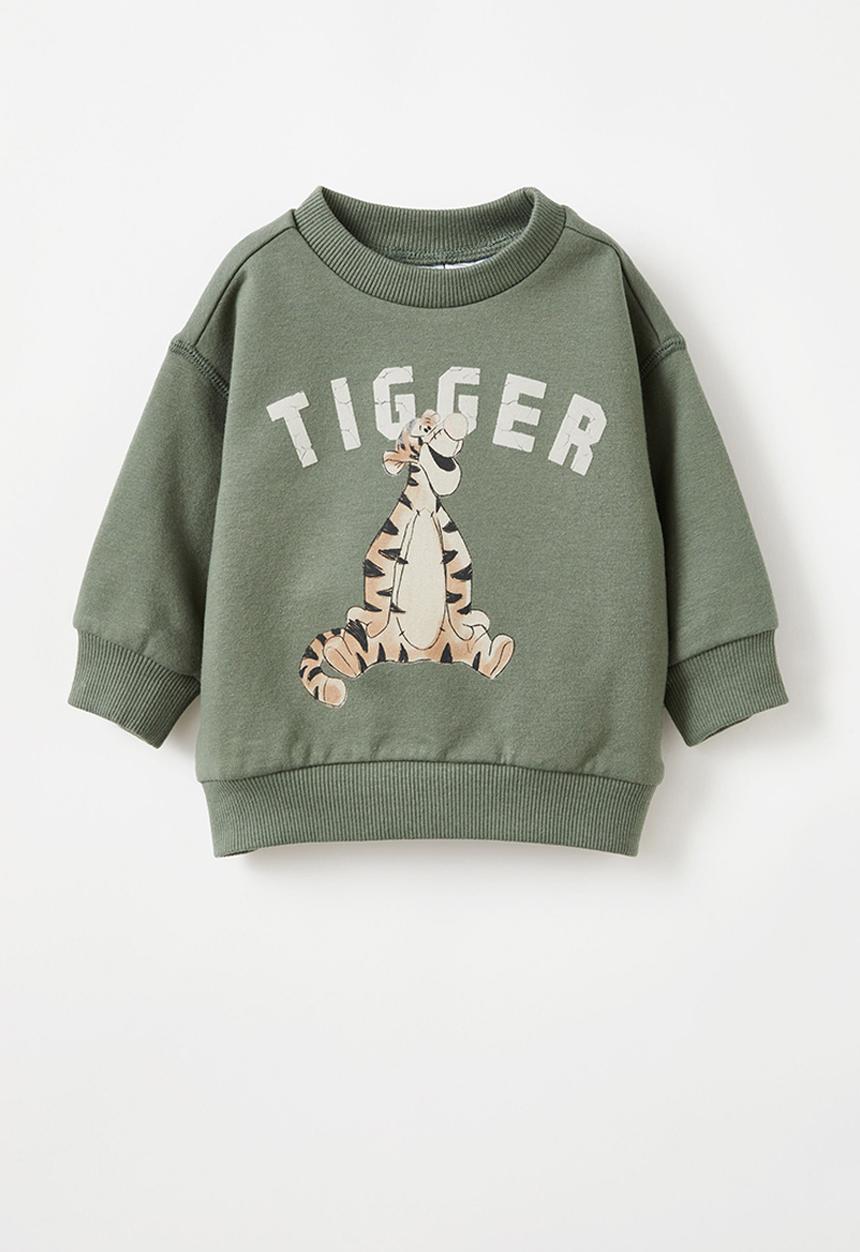 Cotton On - Alma drop shoulder sweater lcn - lcn dis swag green/winnie the pooh tigger