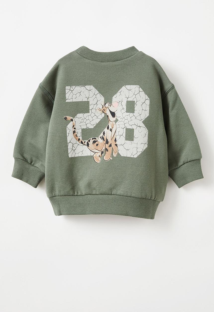 Cotton On - Alma drop shoulder sweater lcn - lcn dis swag green/winnie the pooh tigger