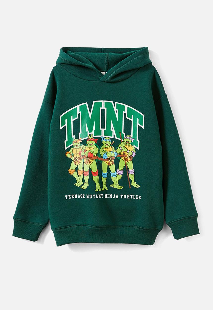 Cotton On - License emerson hoodie - lcn nic pine tree green/tmnt