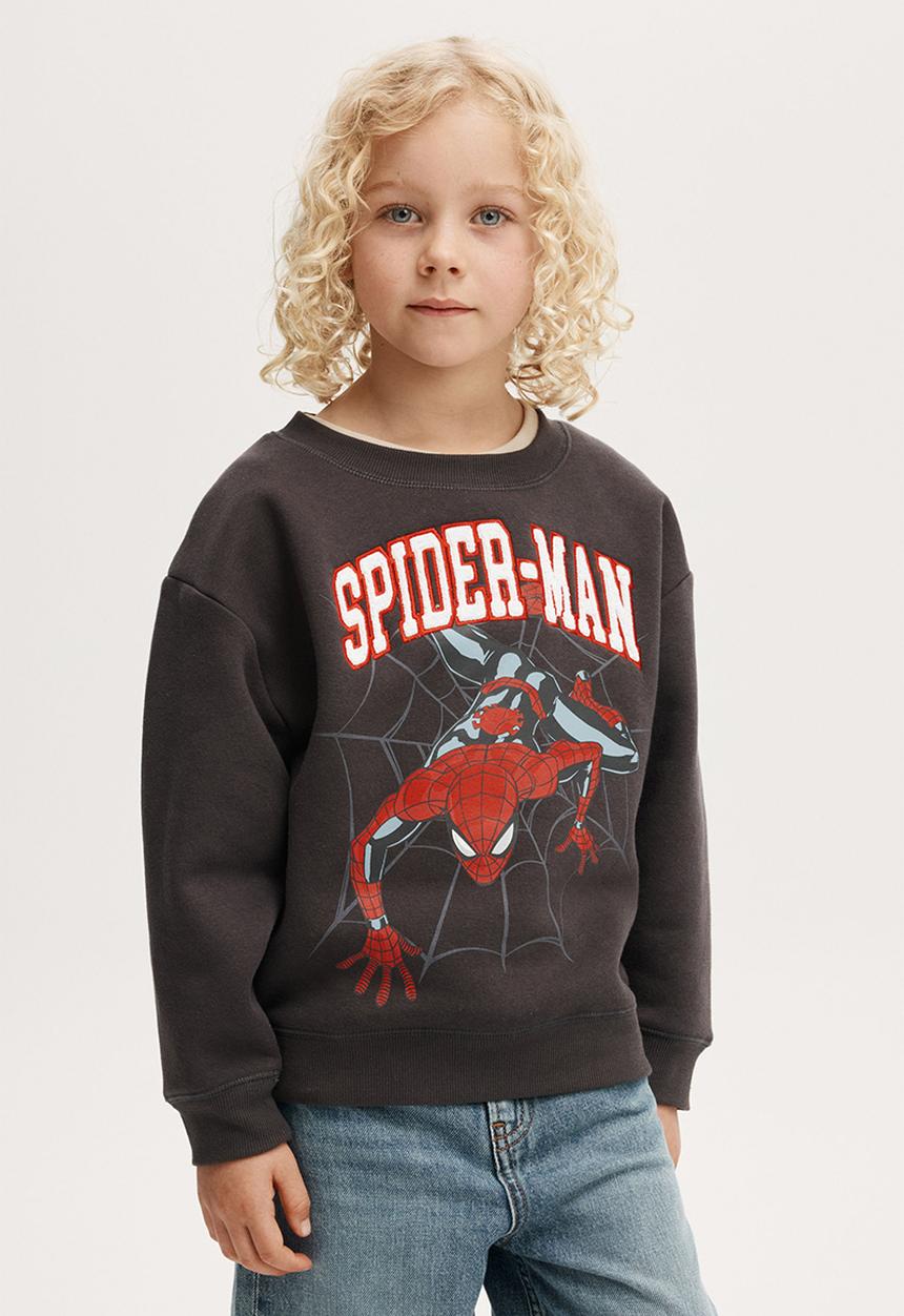 Cotton On - License felix fleece crew neck - lcn mar phantom/spiderman web