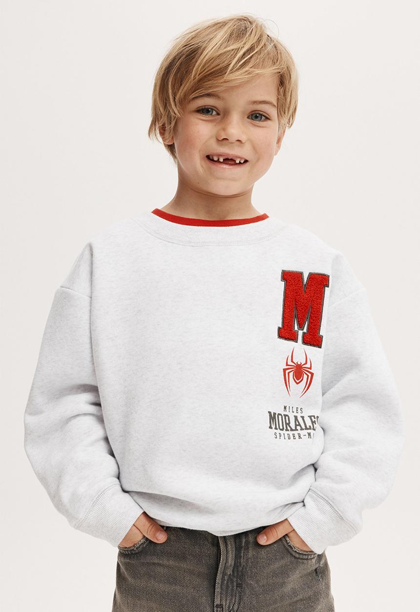 Cotton On - License felix fleece crew neck - lcn mar snow marle/spiderman skate