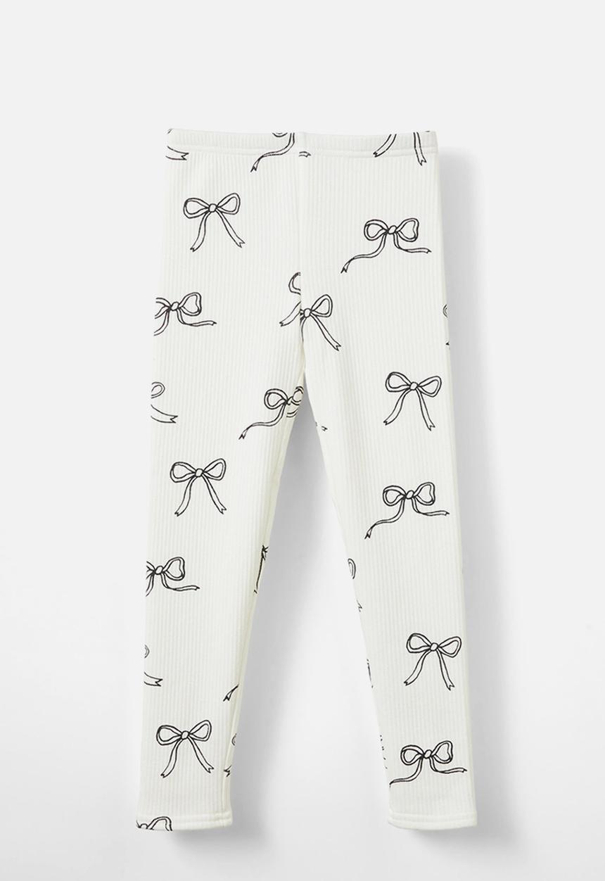 Cotton On - Maya fleece legging - vanilla/bows