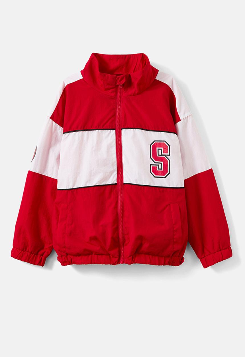 Cotton On - License oversized zip through jacket - lcn mar varsity red/spiderman spidey sense
