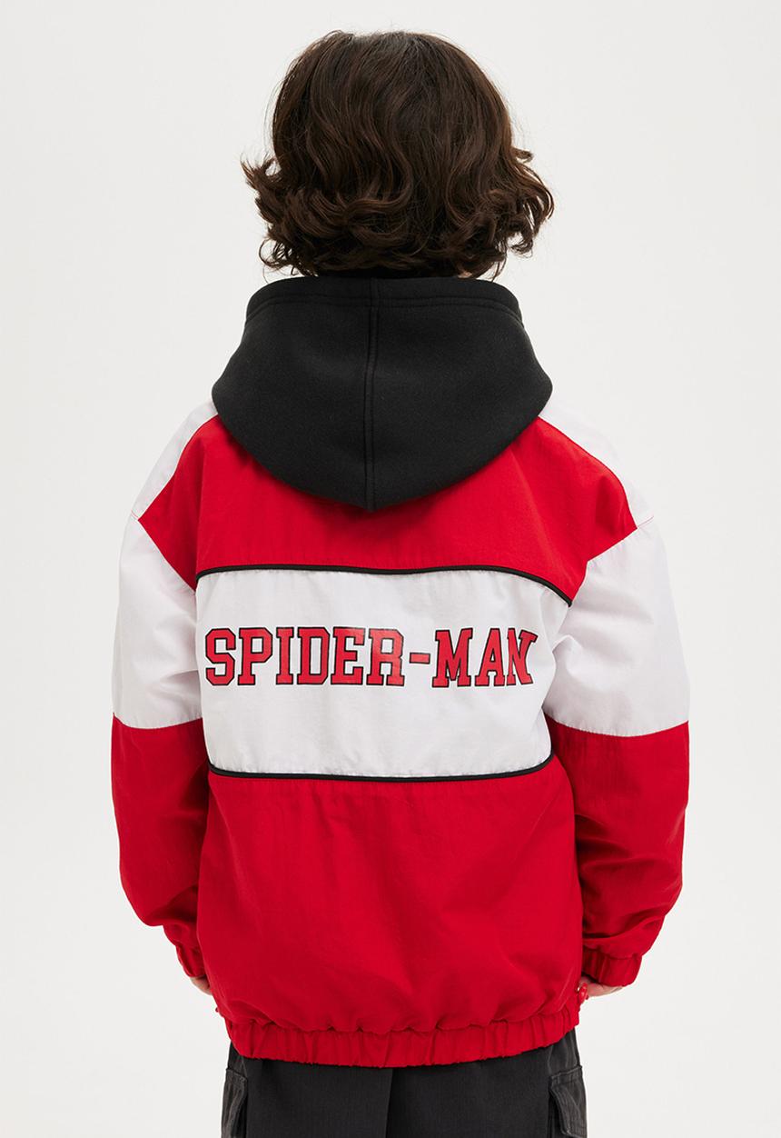 Cotton On - License oversized zip through jacket - lcn mar varsity red/spiderman spidey sense