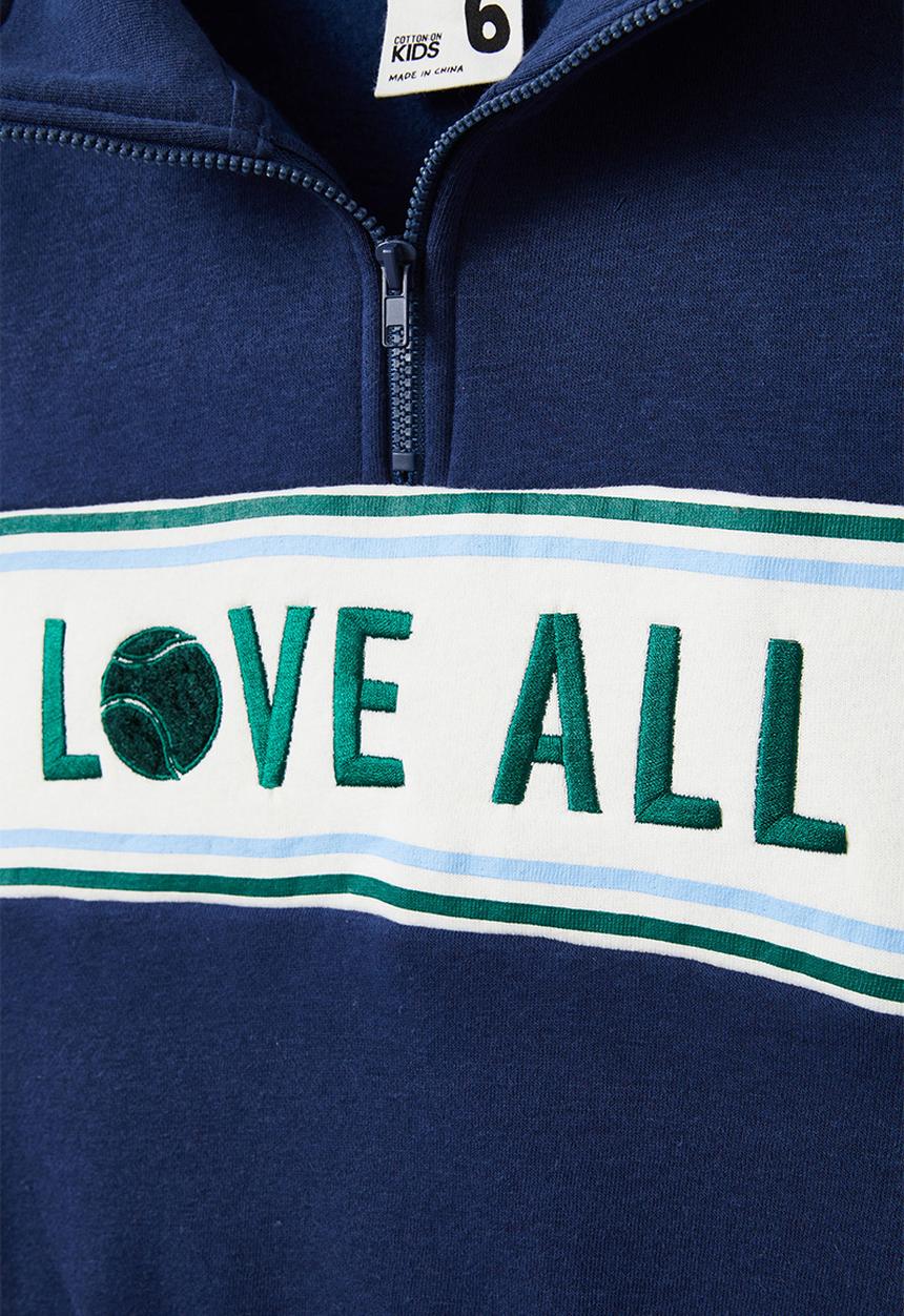 Cotton On - Naomi half zip pullover - in the navy/love all