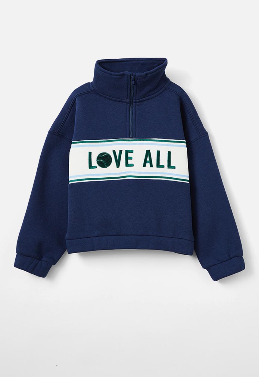 Cotton On - Naomi half zip pullover - in the navy/love all