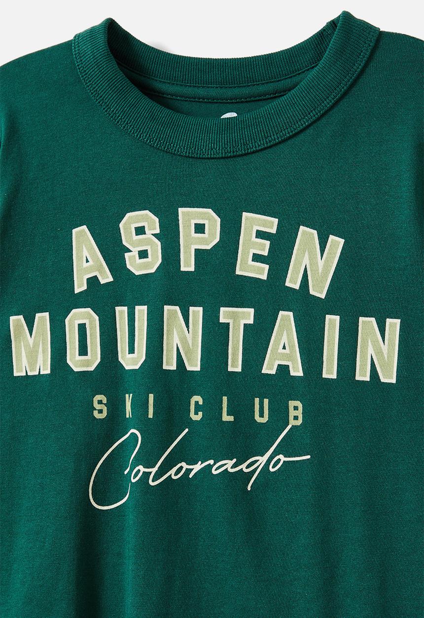 Cotton On - Long sleeve jonny tee - pine tree green/aspen moutain