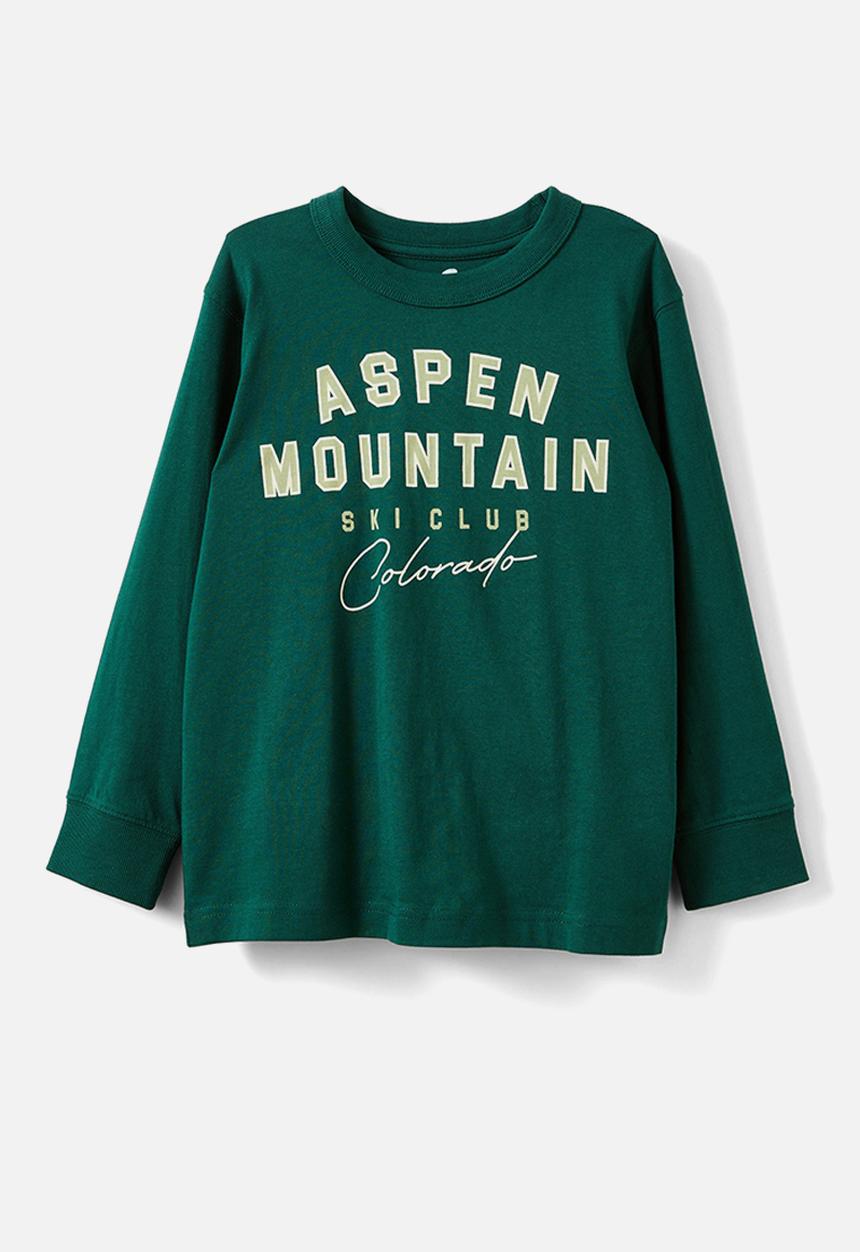Cotton On - Long sleeve jonny tee - pine tree green/aspen moutain