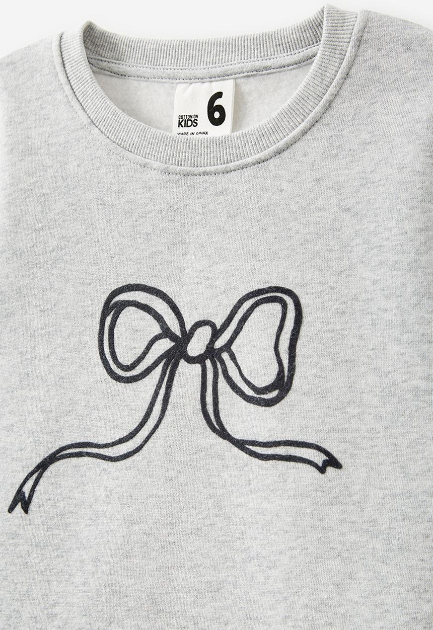 Cotton On - Nyla crew - light grey marle/ bow