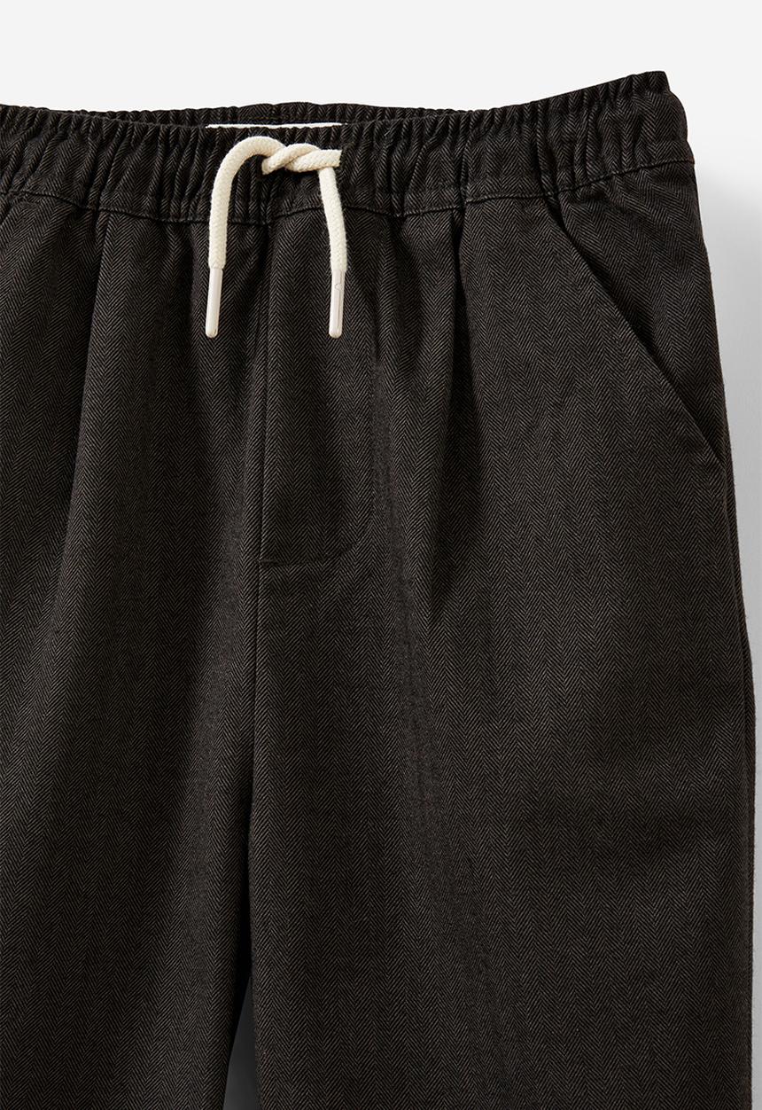 Cotton On - Alex pleat front pant - hot choccy/herringbone