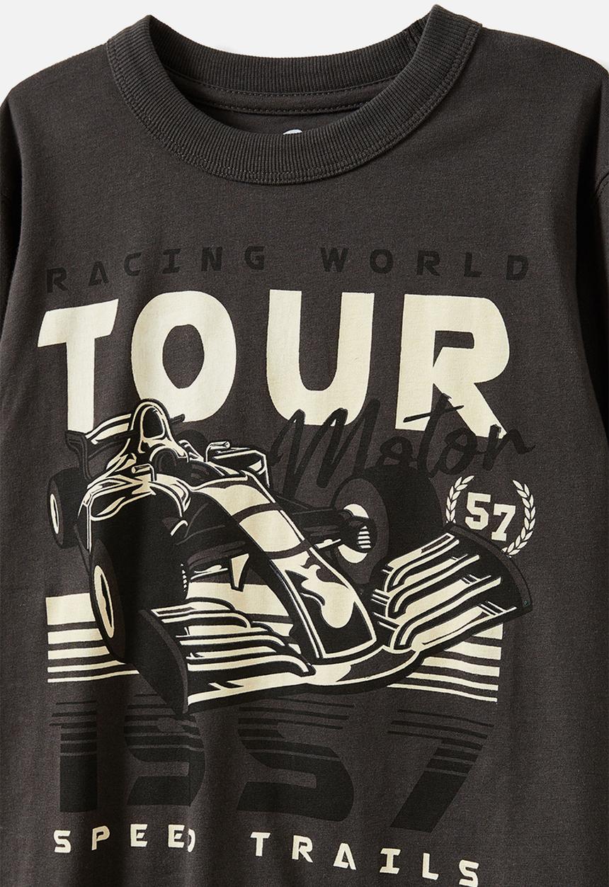 Cotton On - Long sleeve jonny tee - phantom/racing world tour