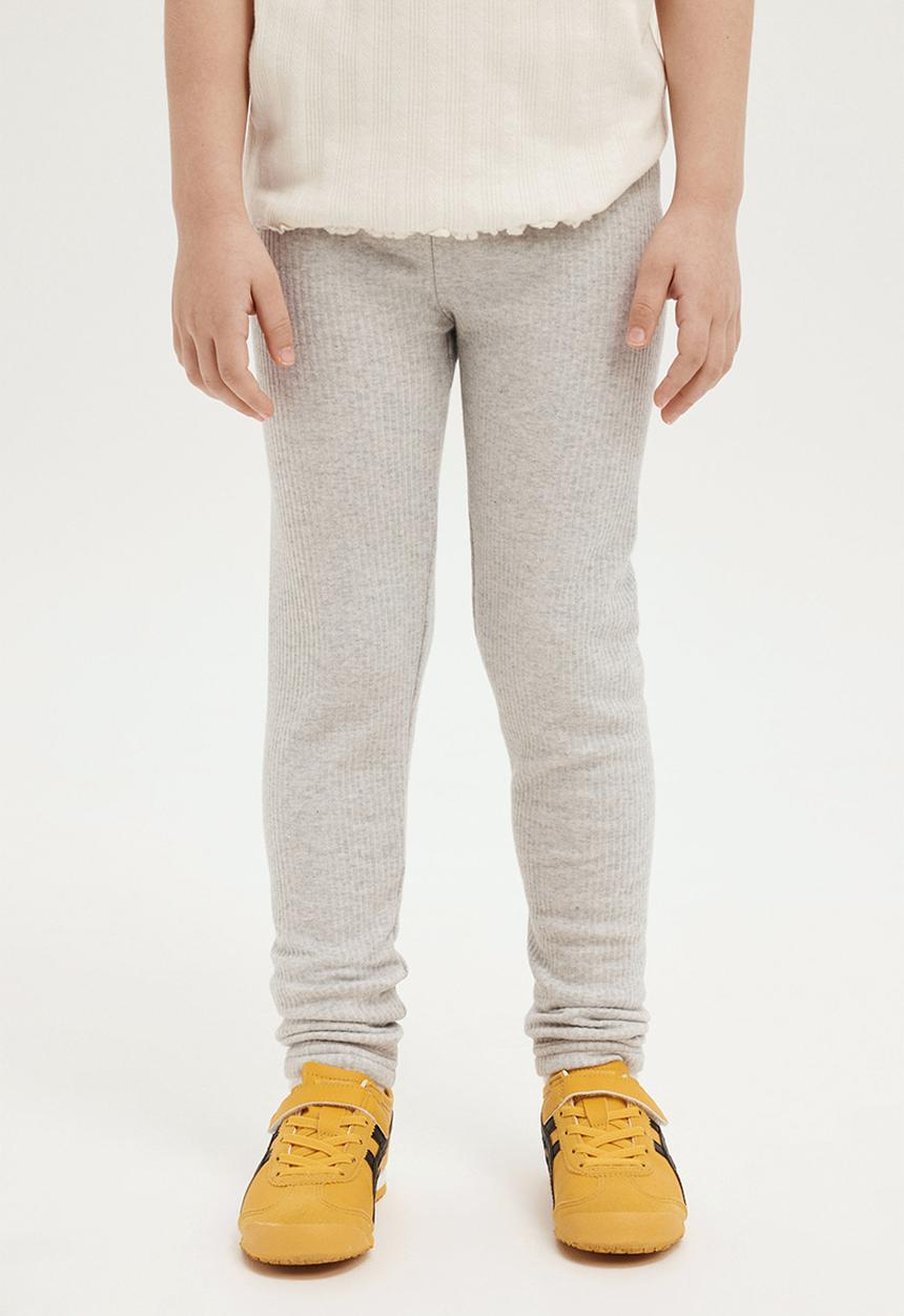 Cotton On - Maya fleece legging - light grey marle rib
