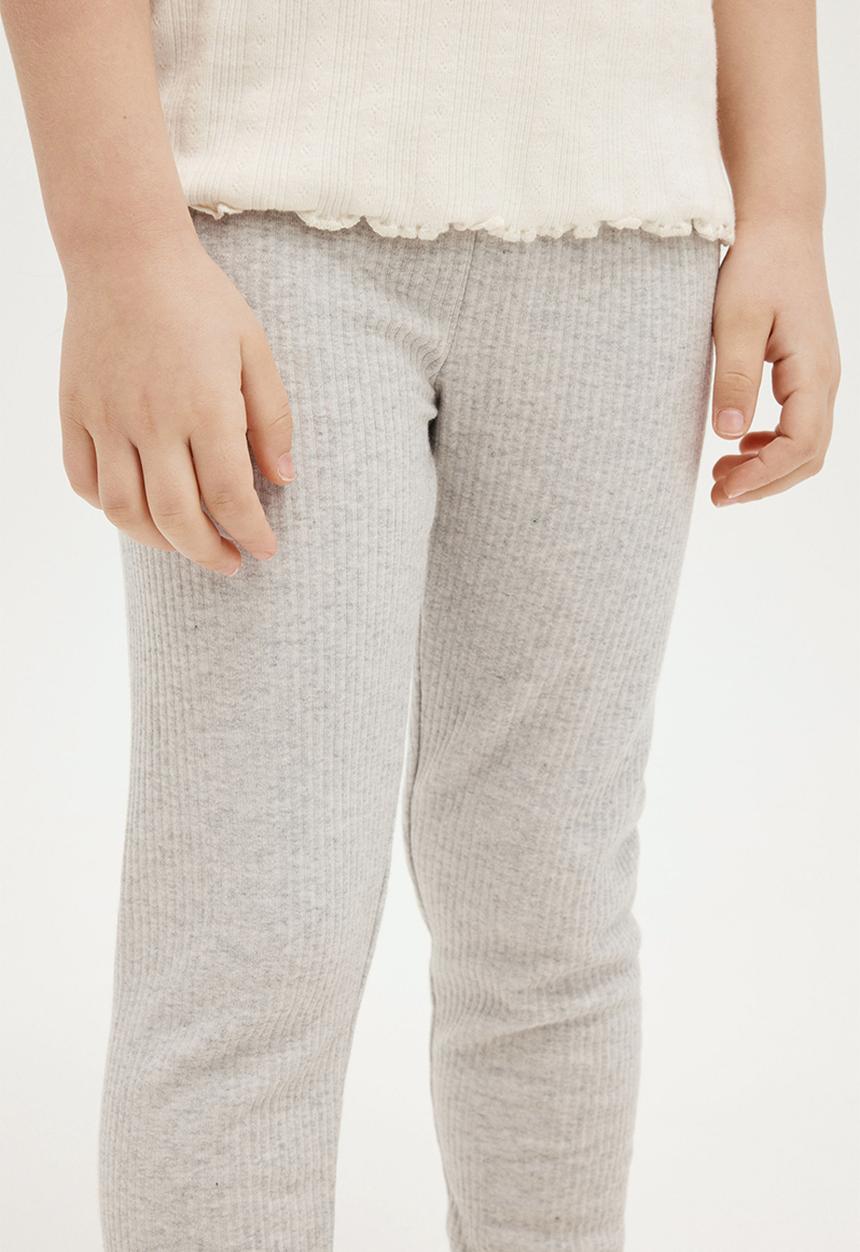 Cotton On - Maya fleece legging - light grey marle rib