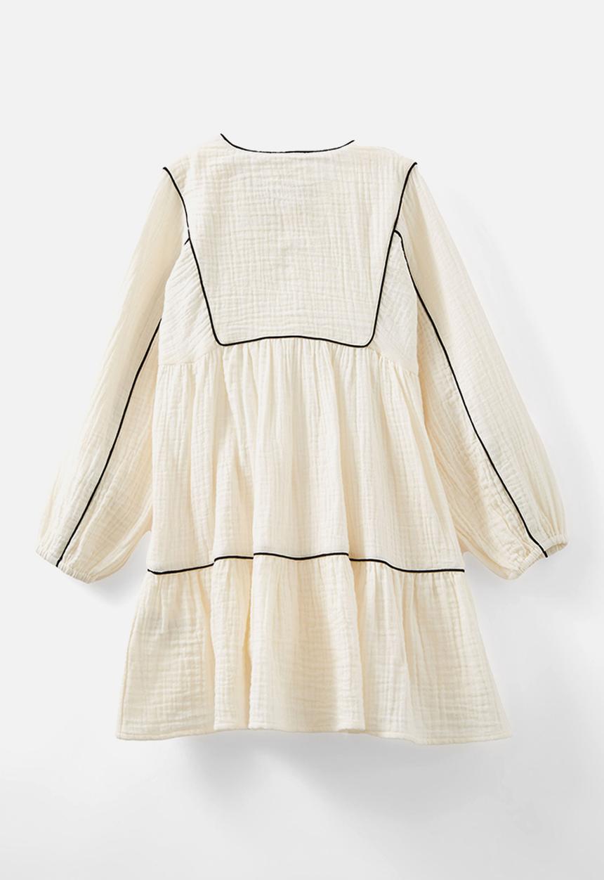 Cotton On - Corra long sleeve dress - dark vanilla & black