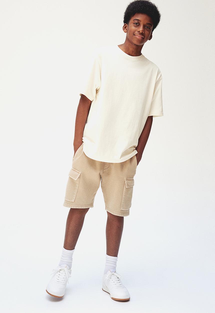 H&M - Washed-look cargo sweatshorts - beige