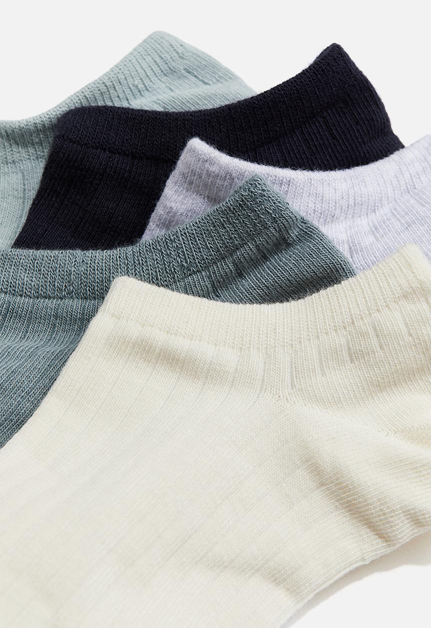 H&M - 7 pack trainer socks - turquoise & cream