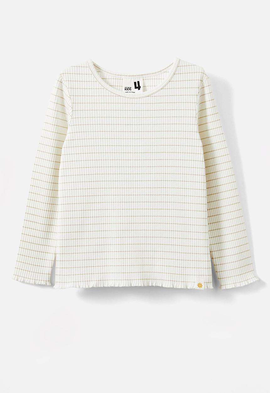 Cotton On - Jade crew - vanilla/sparkle stripe