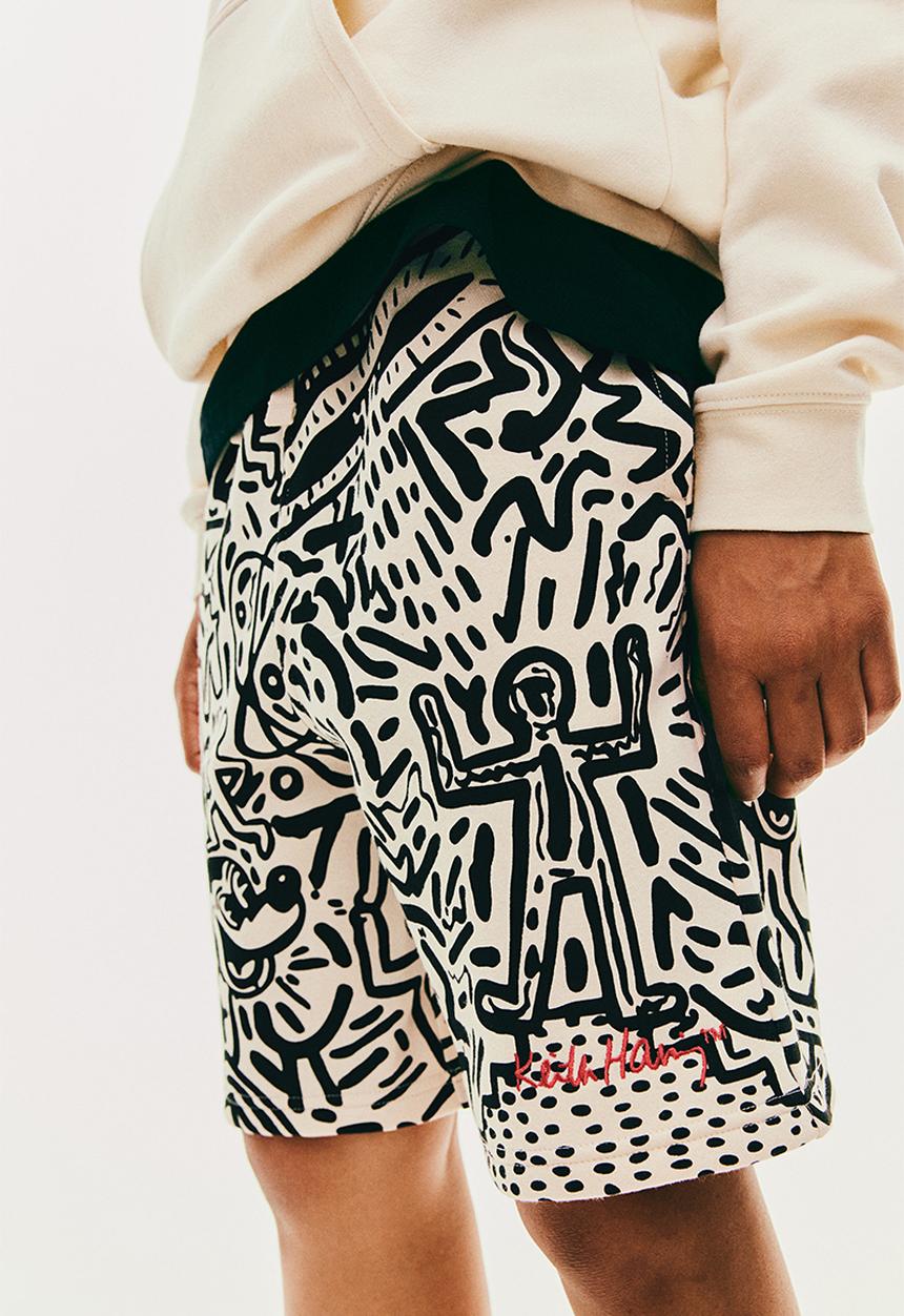 H&M - Keith Haring X H&M:  Knee-length sweatshirt shorts - beige,multi