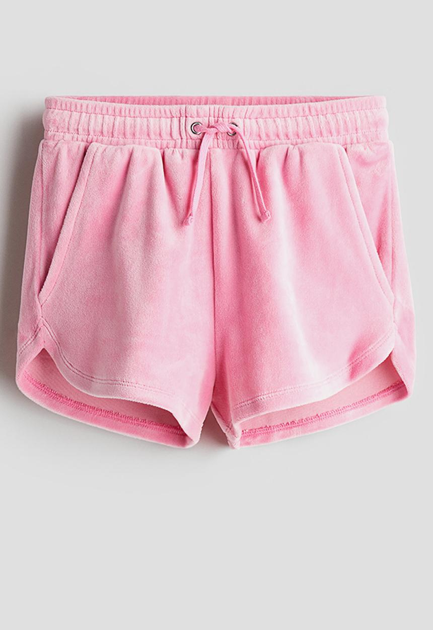 H&M - Velour pull-on shorts - pink