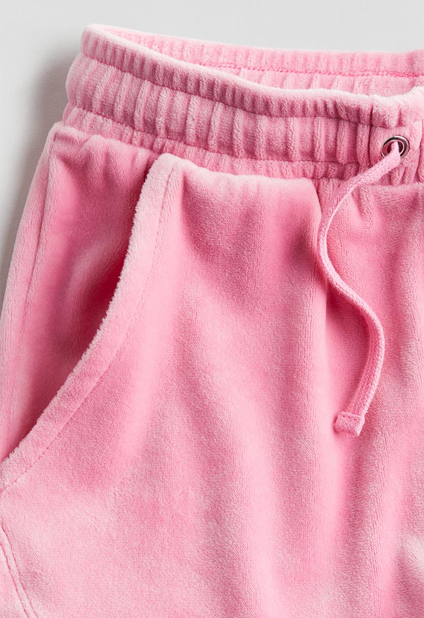 H&M - Velour pull-on shorts - pink